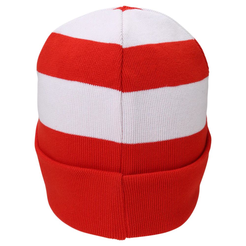 Kinder Beanie Logo Blockstreifen - rot/weiß - Image 3