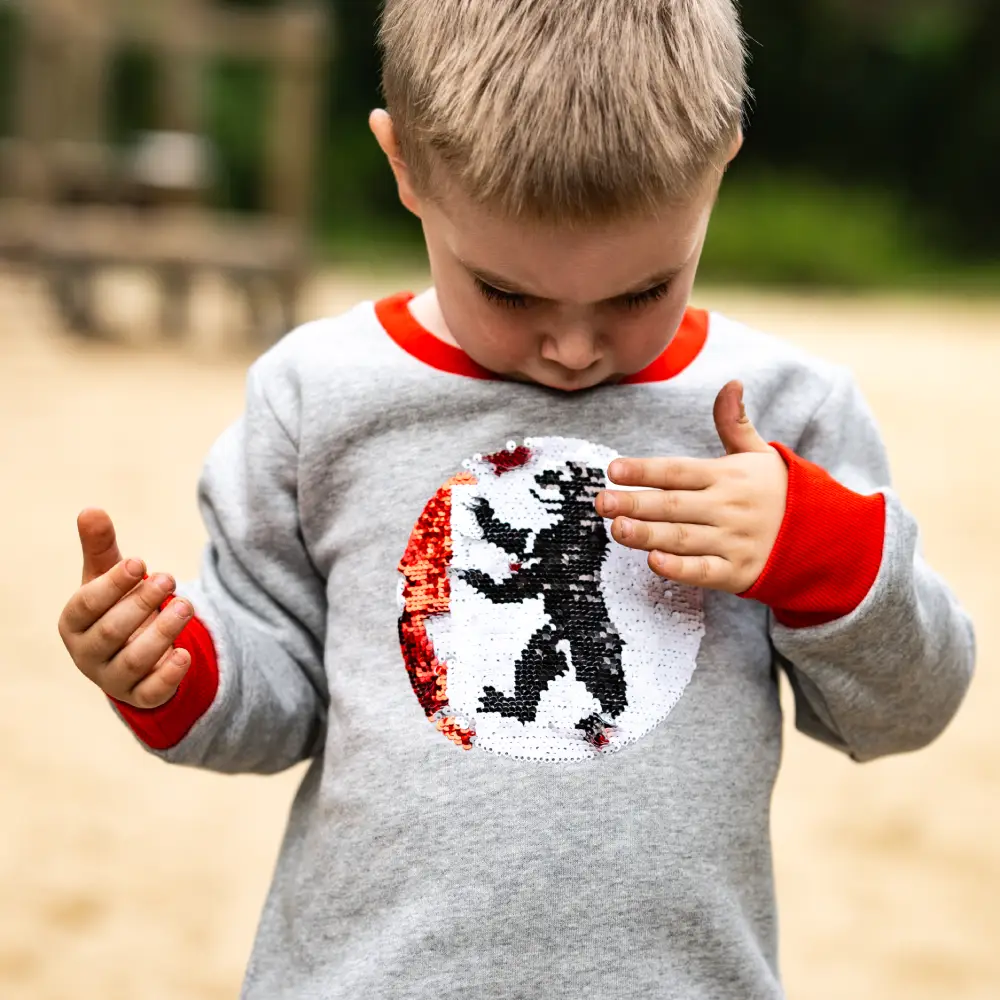 Kinder Sweater Pailetten - grau - Image 2