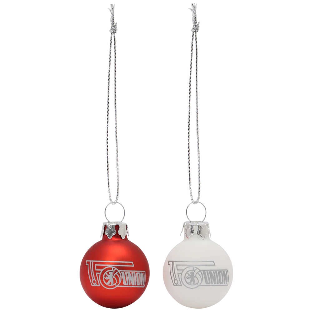Mini Weihnachtskugel 10er-Set - rot/weiß