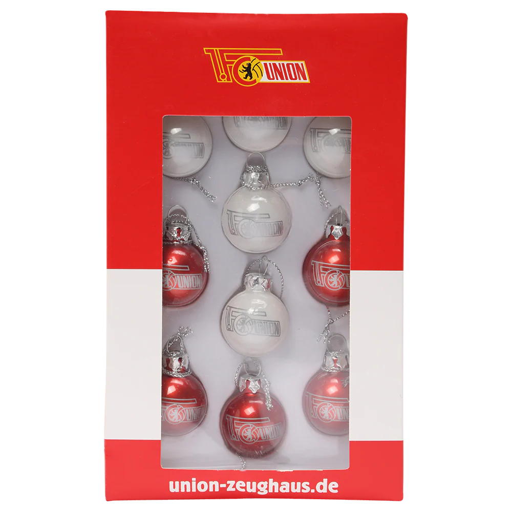 Mini Weihnachtskugel 10er-Set - rot/weiß - Image 2