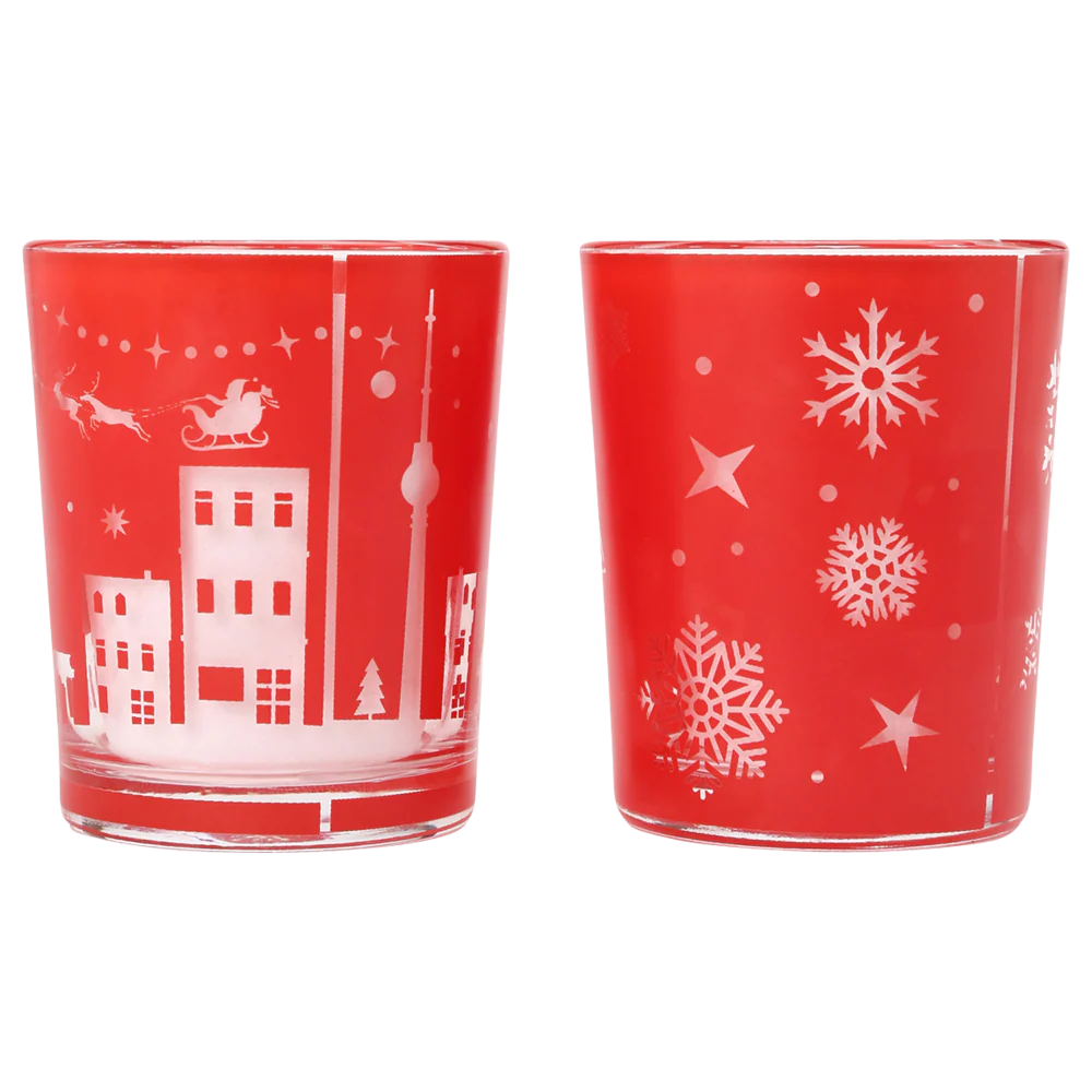 Teelichthalter Weihnachten 2er Set - rot - Image 2